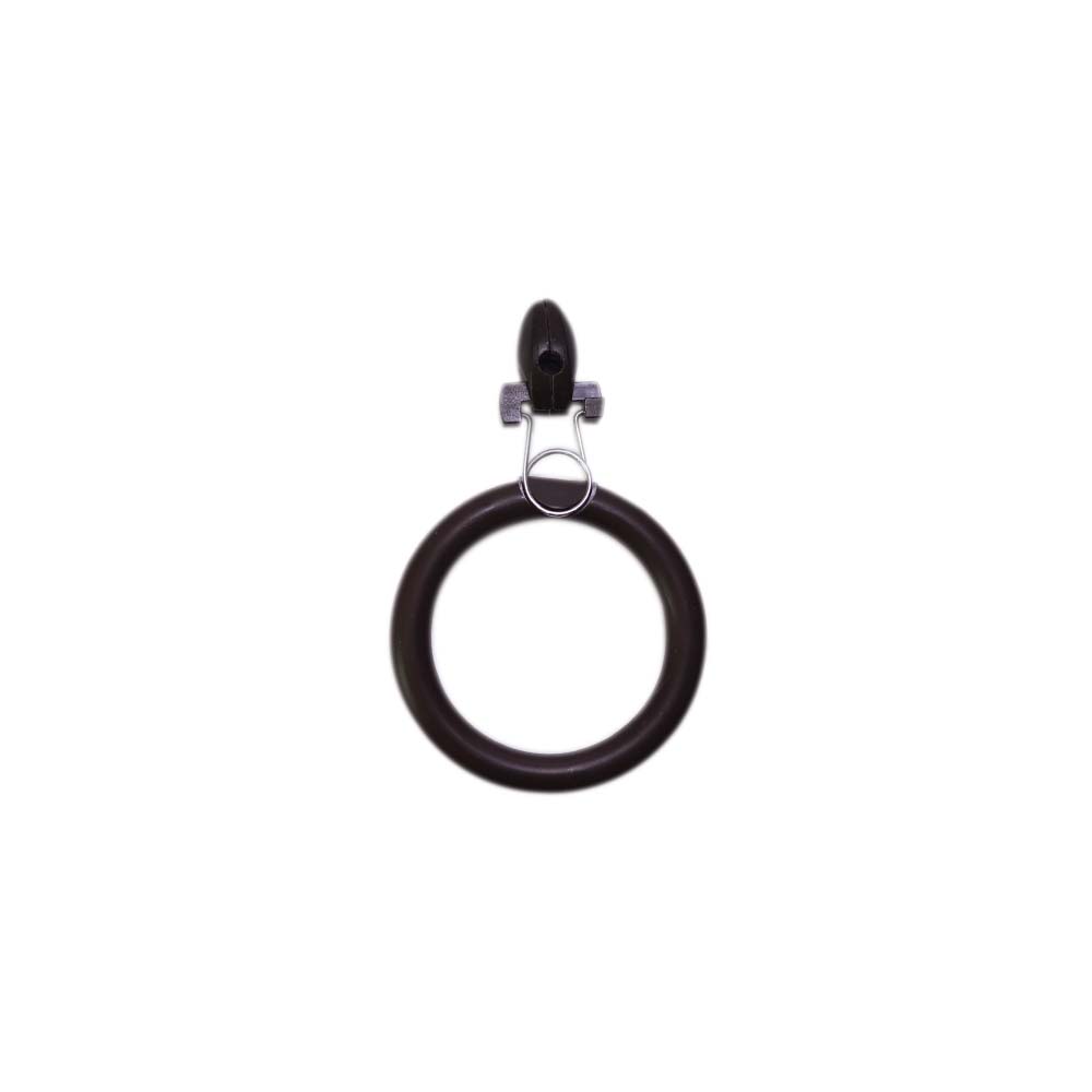 Кольцо шторное с пластмассовым зажимом (э)  диам. 38 мм арт. С-317 коричневое (уп. 50 шт.) 4041