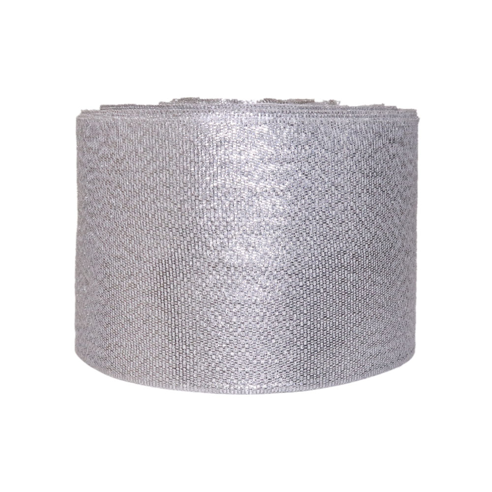 Парча шир. 55 мм  арт. 3400 серебро (уп. 25 м)