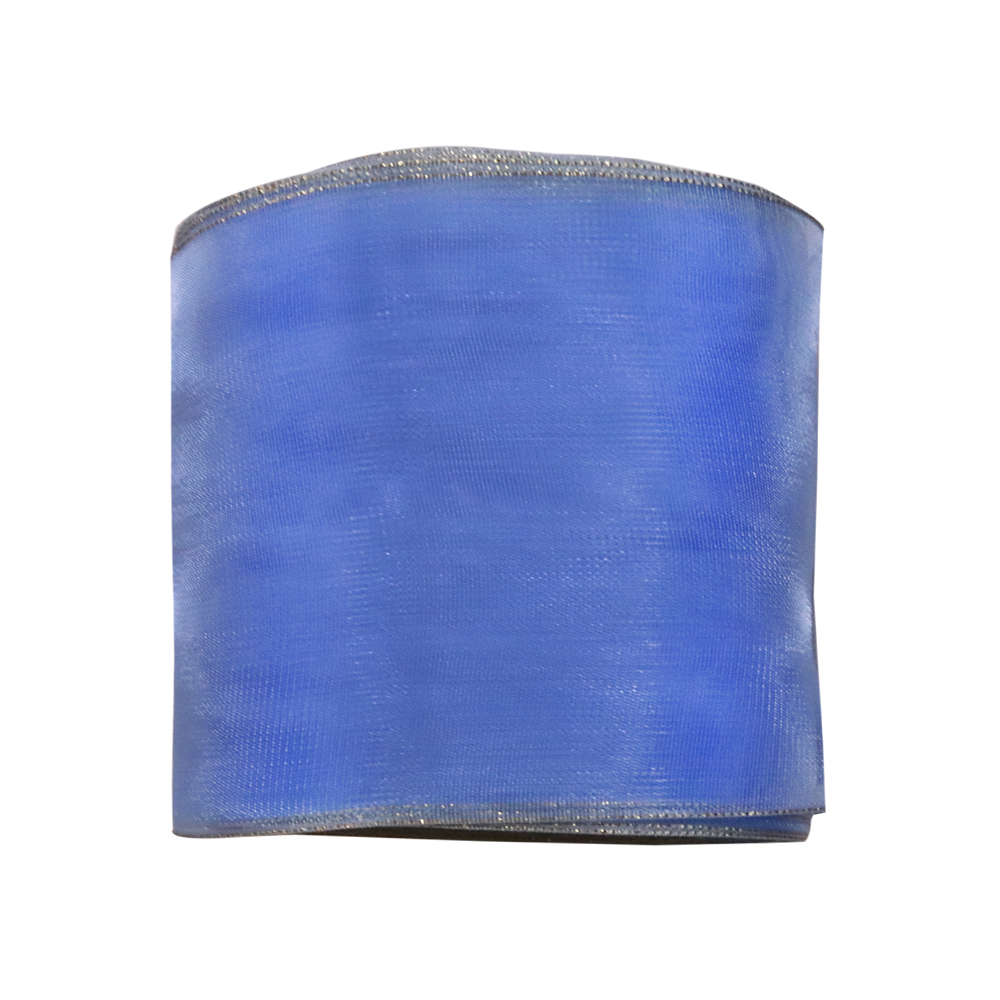 Лента капроновая арт. 5с3257 № 124 ДС голубой с золотом шир. 70 мм (уп. 25 м)