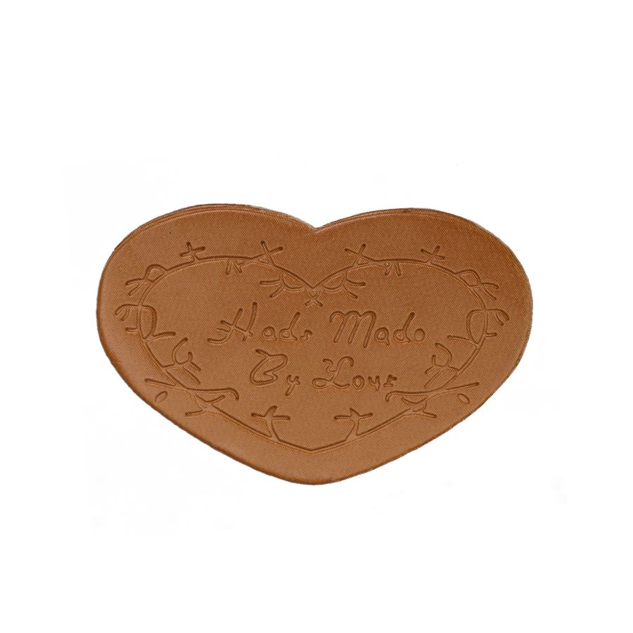 Лейбл пришивной арт. 107 (уп. 10шт) 50*38 мм Hade Made By Love сердце