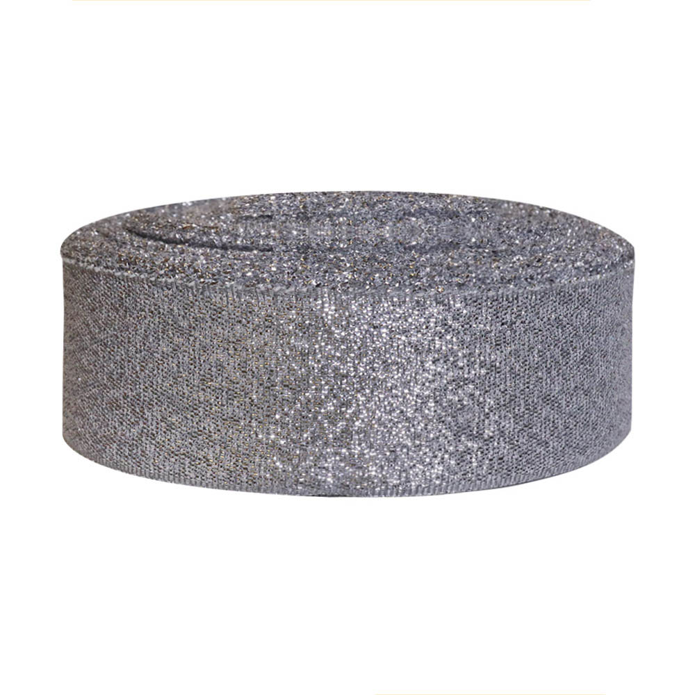 Парча  шир. 26 мм  арт. 3145 серебро (уп. 25 м)