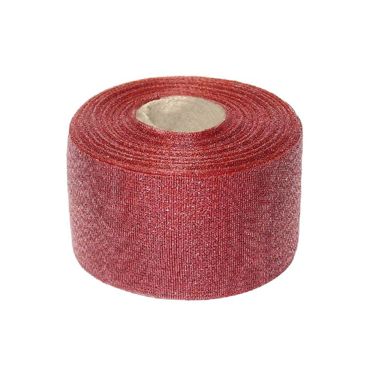 Парча шир. 40 мм  арт. 3433 № 257 ДС красный (уп. 25 м)