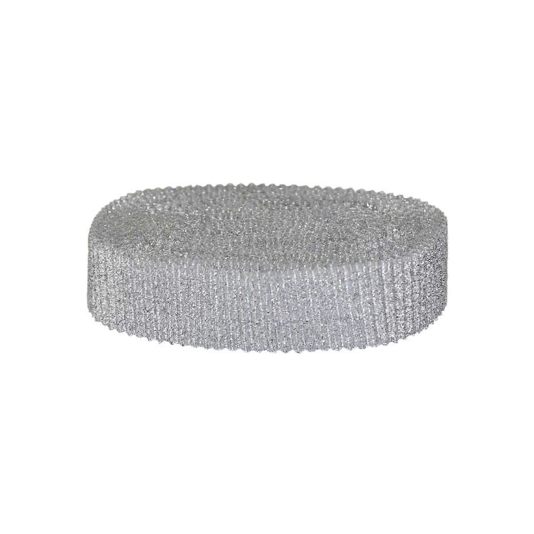 Парча гофрированная шир. 26 мм  арт. 3145 серебро (уп. 10 м)