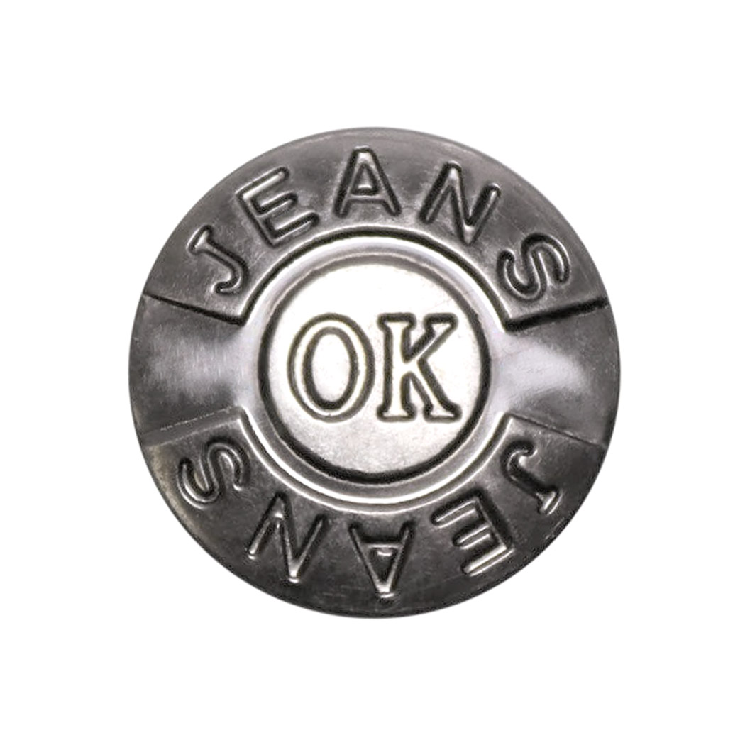 Кнопки-пуговицы джинсовые (уп. 100 шт.) диам. 20 мм арт. 76 &quot;JEANS ОК JEANS&quot; т.никель