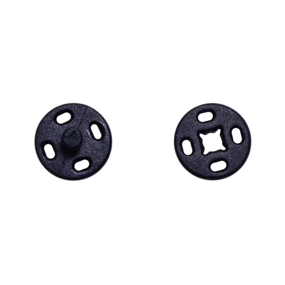 Кнопка потайная пластмасс. пришивная (нейлон) (уп. 1000 шт.) диам. 10 мм черный