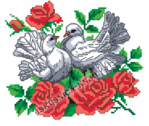 Схема вышивка голуби