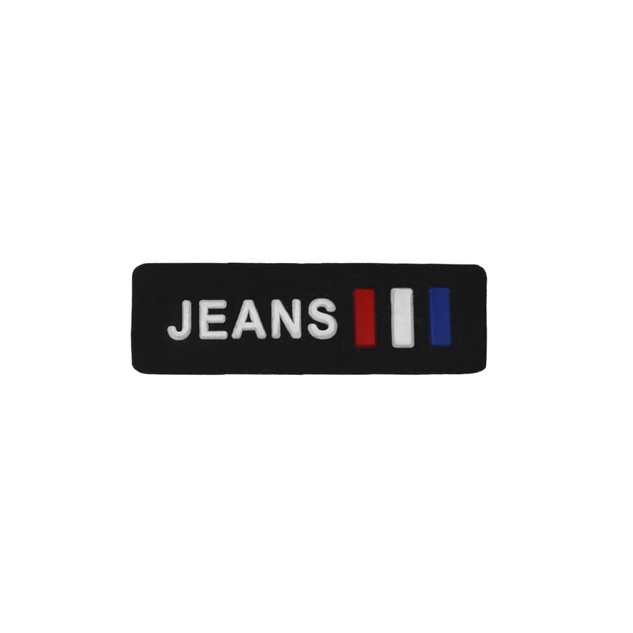 Лейбл пришивной арт.173 (уп 10шт) 40*12 мм &quot;JEANS&quot; триколор
