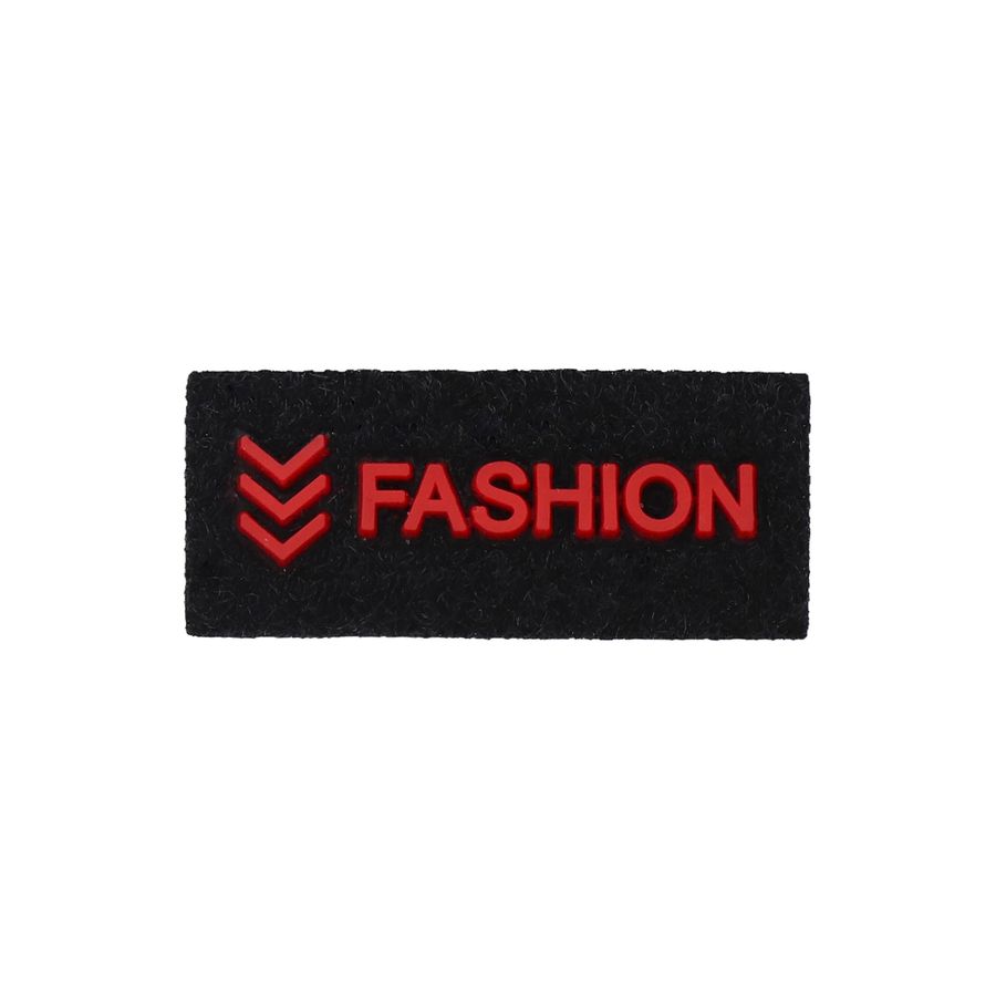 Лейбл пришивной арт.178 (уп 10шт) 45*20 мм &quot;FASHION&quot; красно/черный