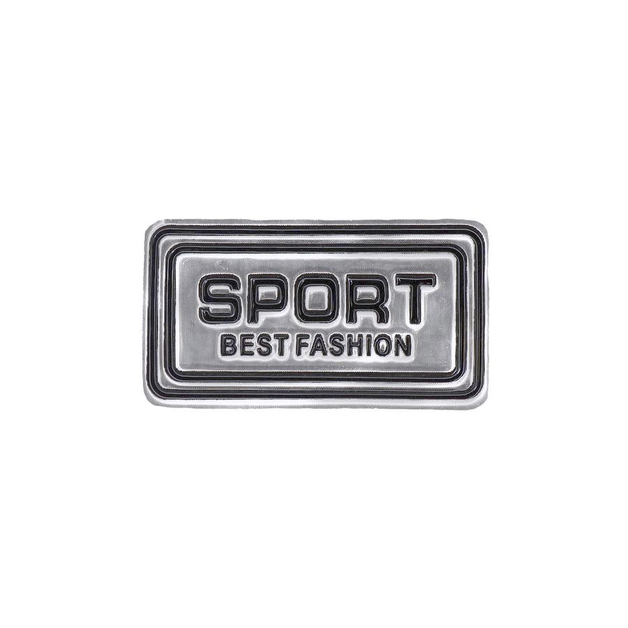 Лейбл пришивной арт.180 (уп 10шт) 50*30 мм &quot;SPORT BEST FASHION&quot; металлик