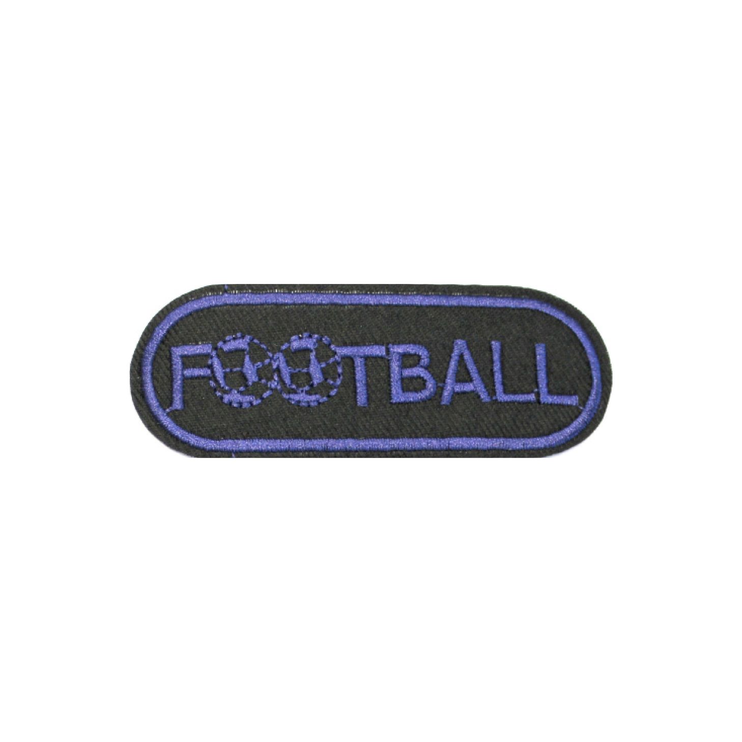 Лейбл (уп.10шт) овал &quot;FOOTBALL&quot; 9,2х3,3 см черный/василек