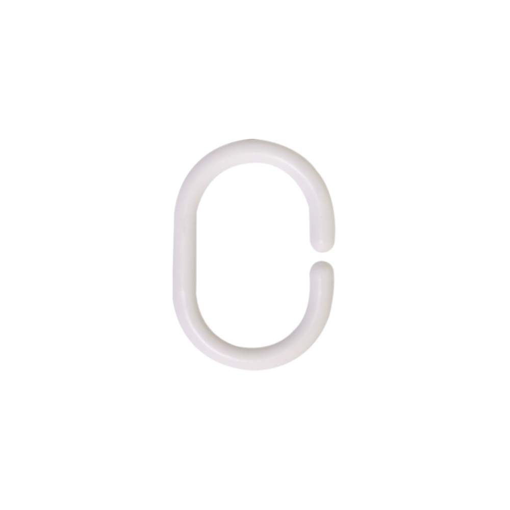 Кольцо шторное овальное (э)  46 х 30 арт. С-114 белое  (уп. 15 шт.) 4024