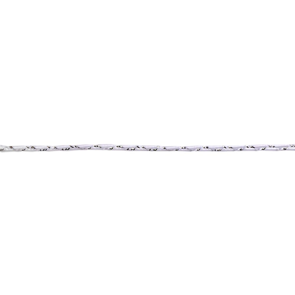 Шнур отделочный &quot;сутаж&quot; арт. 3739  шир. 2 мм (уп. 20 м) белый с серебром