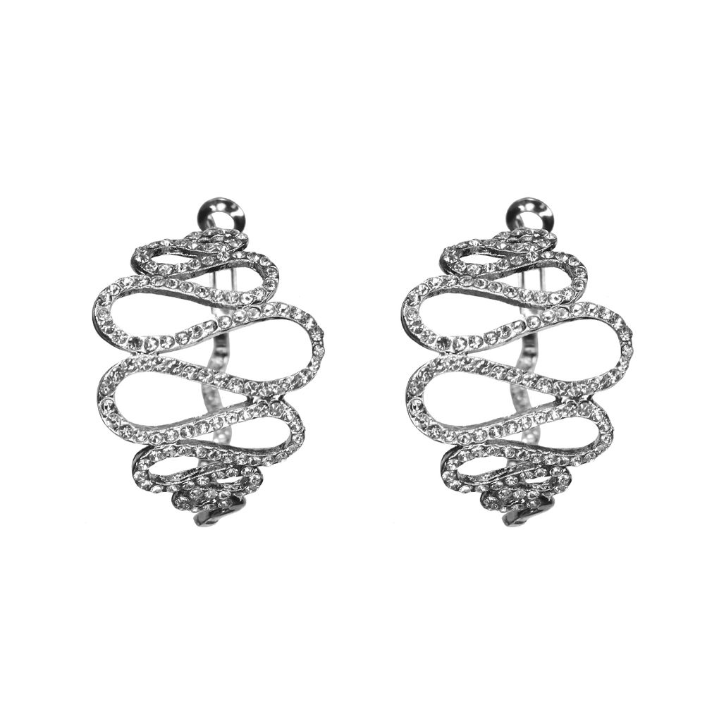 Серьги № 747 дл. 4 см, шир. 2,5 см  (уп. - 1 пара)