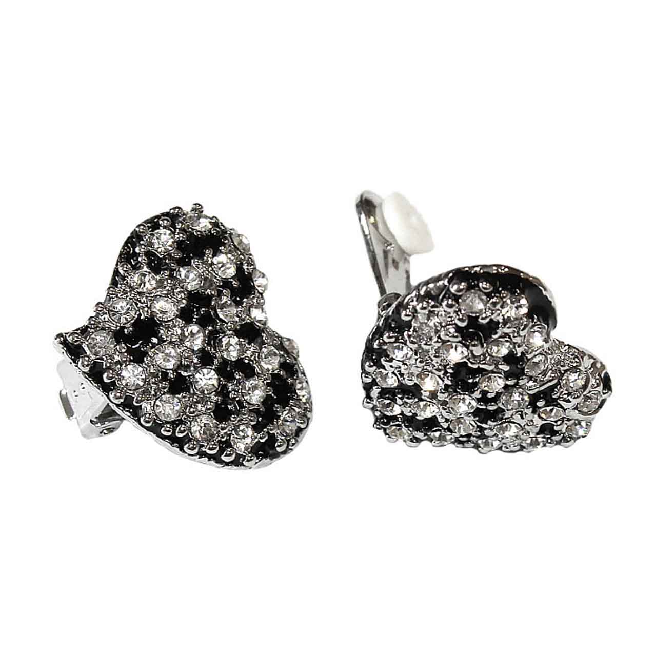 Серьги-клипсы № 753 &quot;сердце&quot; р-р 2 х 2,5 см (уп. - 1 пара)