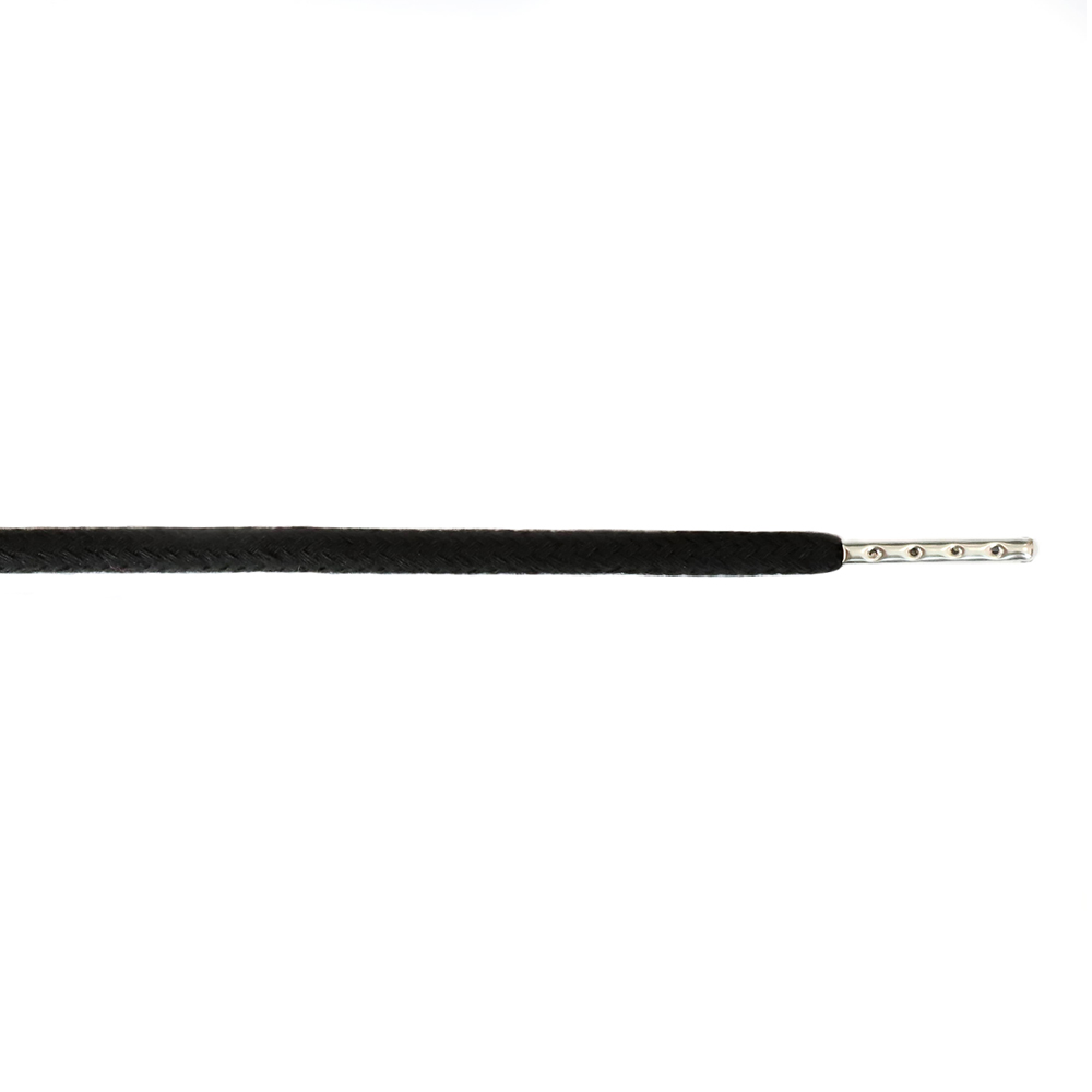 Шнурки дл.133 см №365 ДС черный диам.5 мм с мет.наконечником 2 см  (уп.10шт)   (073)