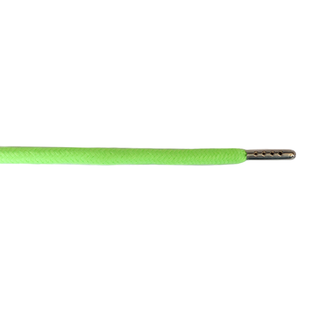 Шнурки дл.133 см №468 ДС зеленый неон диам.5 мм с мет.наконечником 2 см  (уп.10шт)  (019)