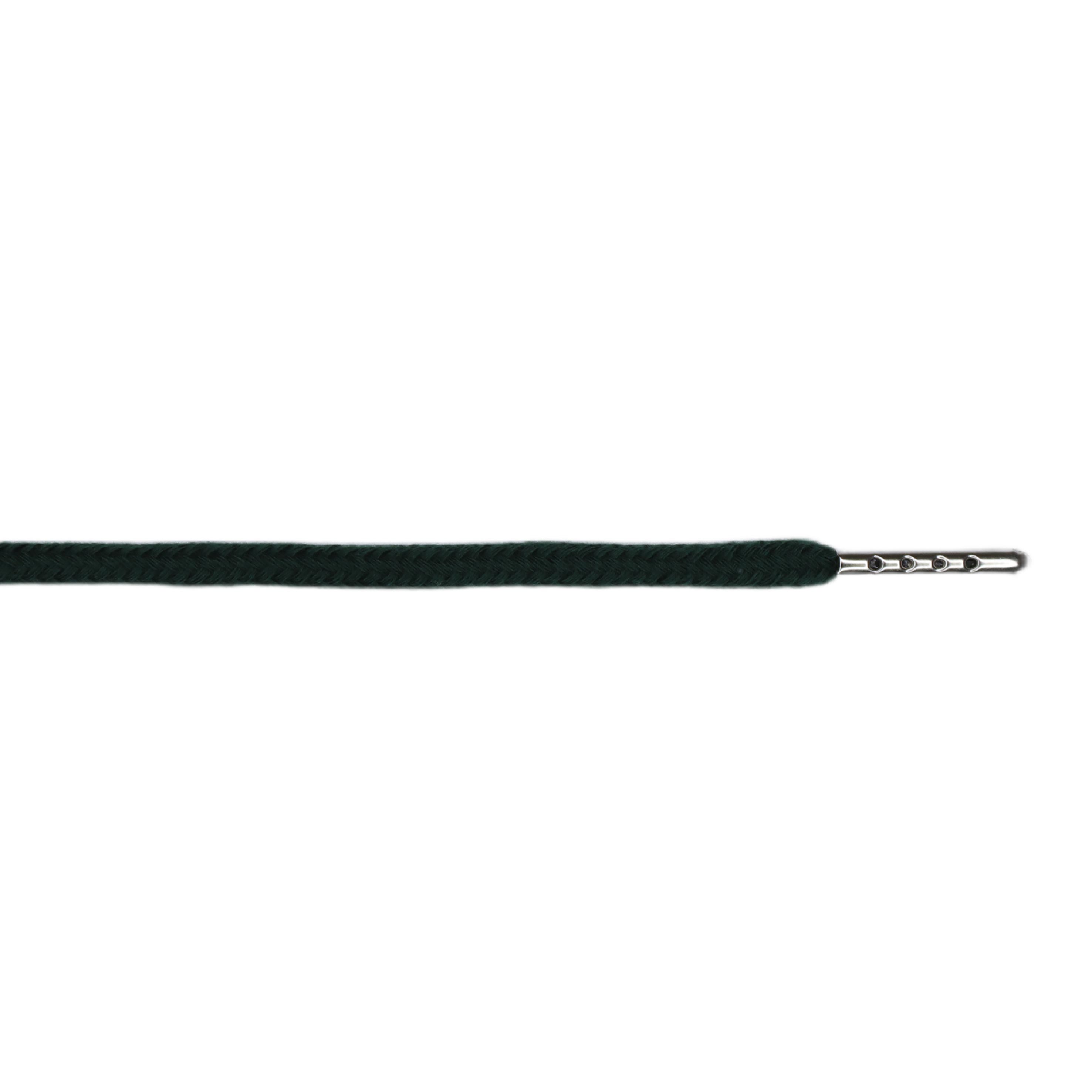 Шнурки дл.133 см №102 ДС зеленый диам.5 мм с мет.наконечником 2 см  (уп.10шт)  (023)
