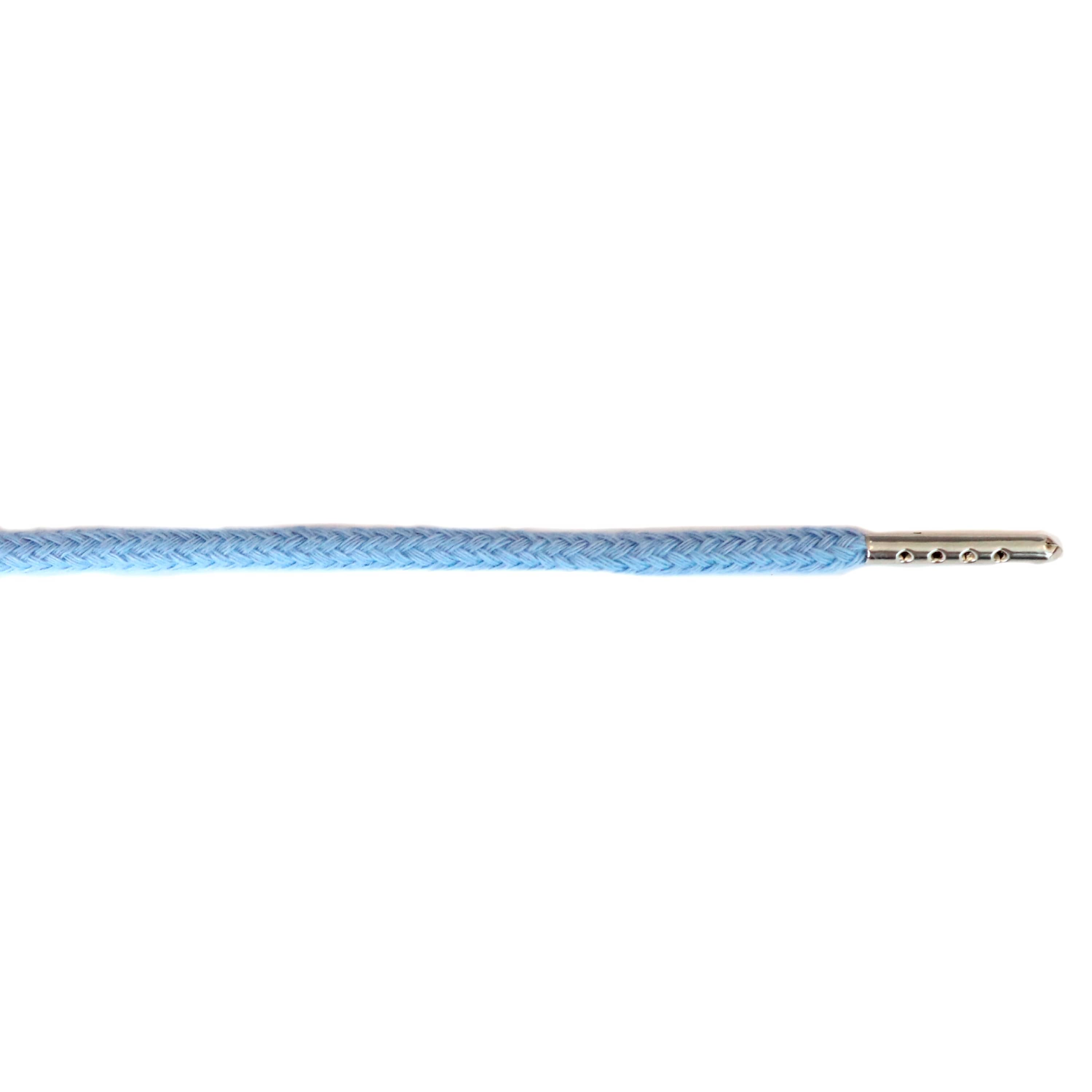 Шнурки дл.133 см №173 ДС голубой диам.5 мм с мет.наконечником 2 см  (уп.10шт)   (034Y)