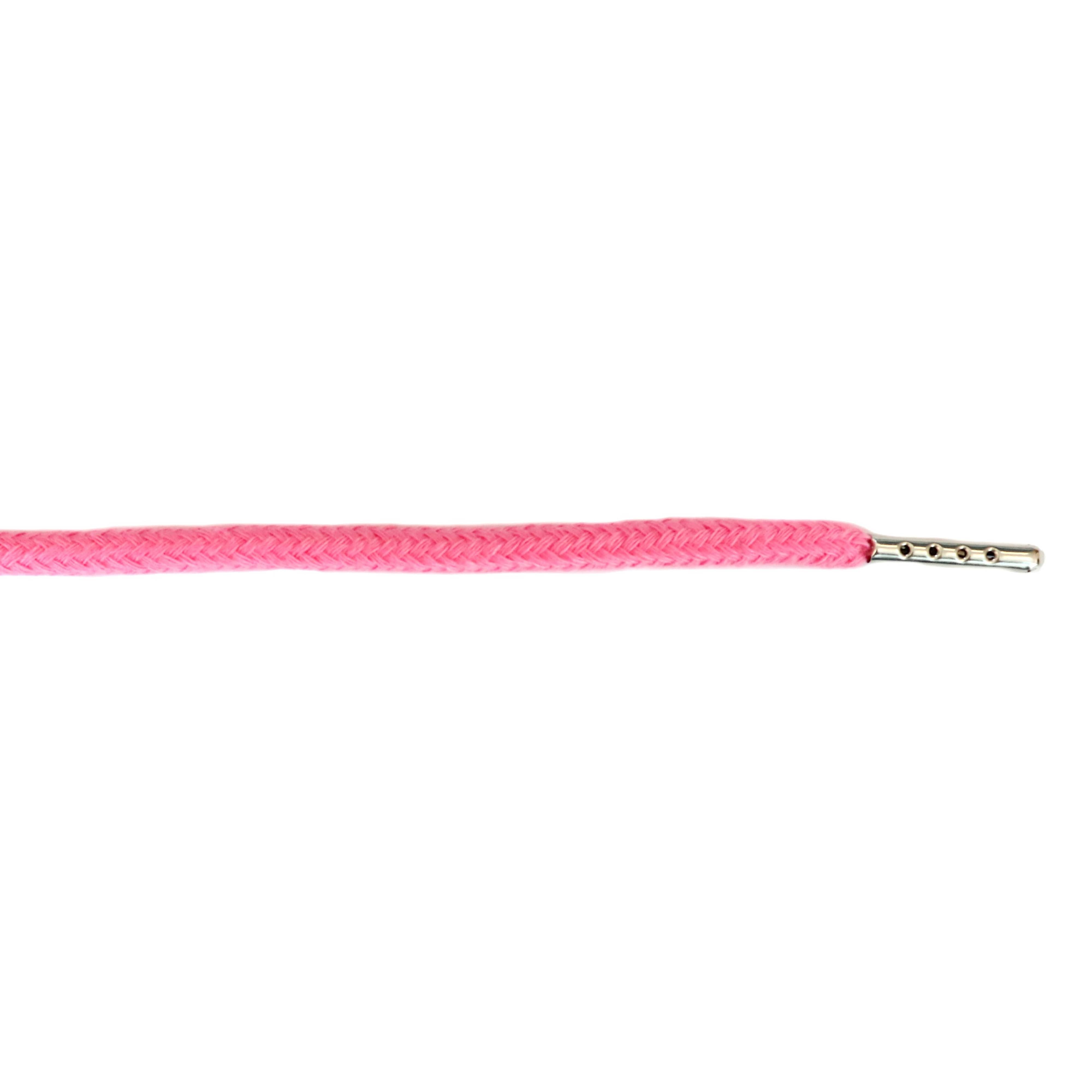 Шнурки дл.133 см №223 ДС розовый диам.5 мм с мет.наконечником 2 см  (уп.10шт) (018Y)