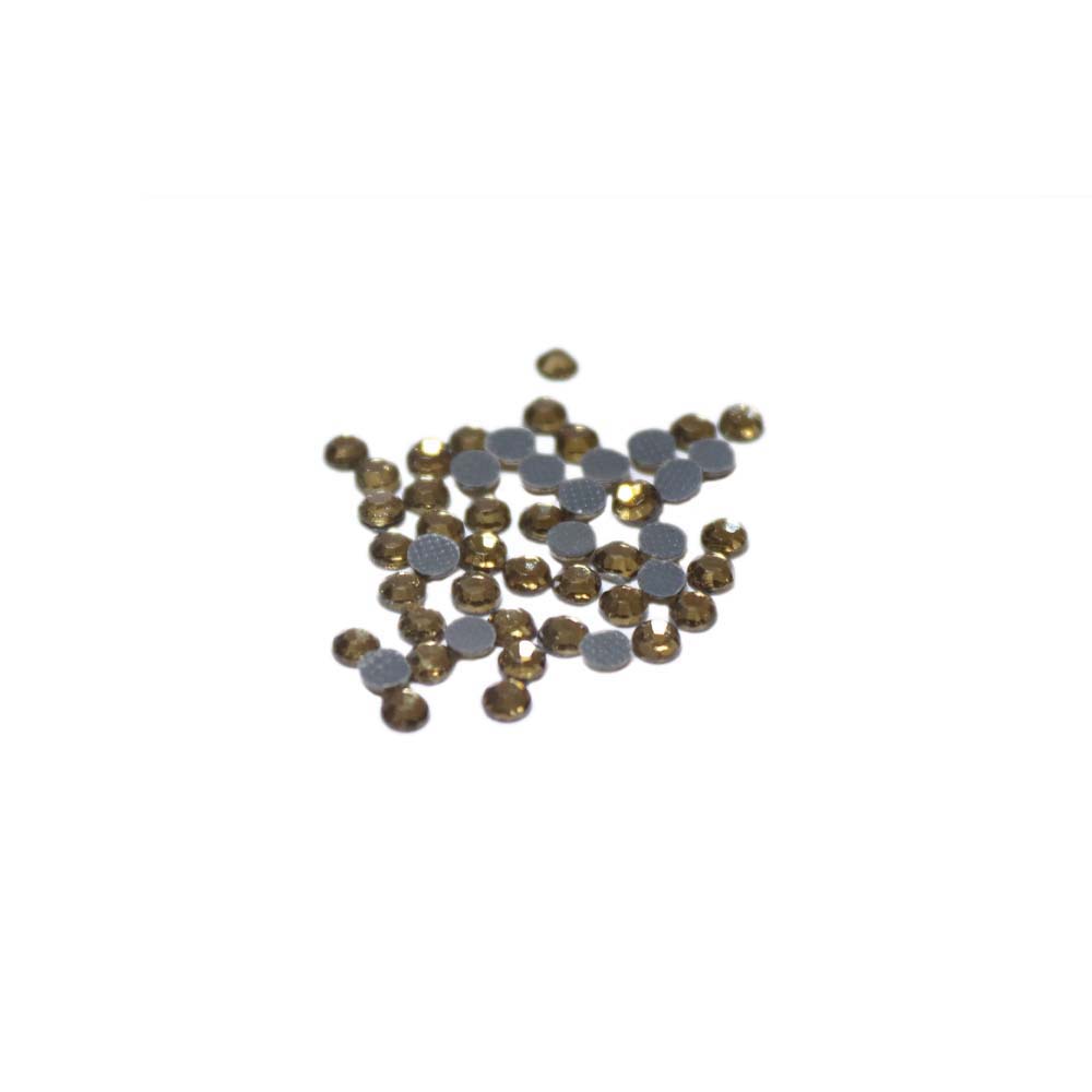 Стразы клеевые стекло SS 10 - SК 21 Sm. Topaz (тем. желтый) диам. 3 мм (уп. 700 штук)