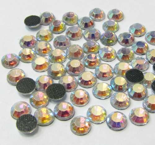 Стразы клеевые стекло SS 12 - SК 02 Crystal AB (кристалл АВ ) диам. 3,3 мм (уп. 700 штук)