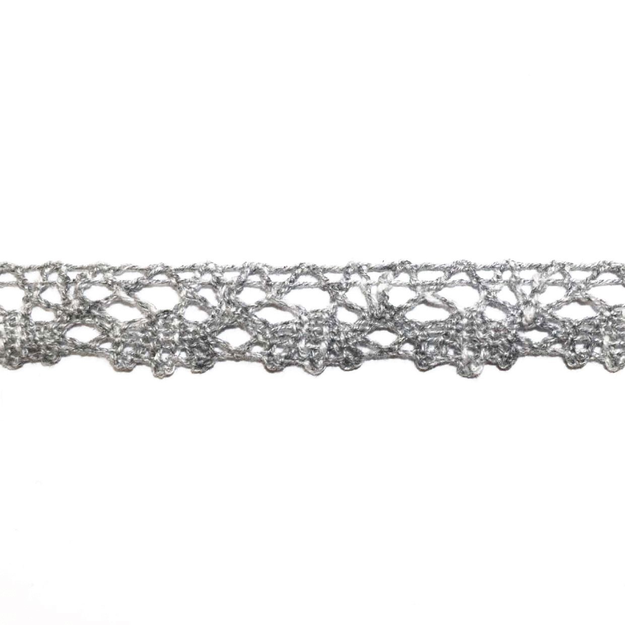 Кружево отеч. арт. 3749 шир. 25 мм, рис. 2501044 № 316 ДС серый (уп. 25 м)