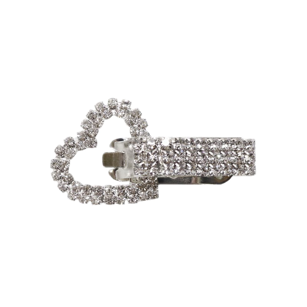 Клипсы декоративные  со стразами Е2 096 (XXJ 1901) 4,5 х 1,0 см  серебро
