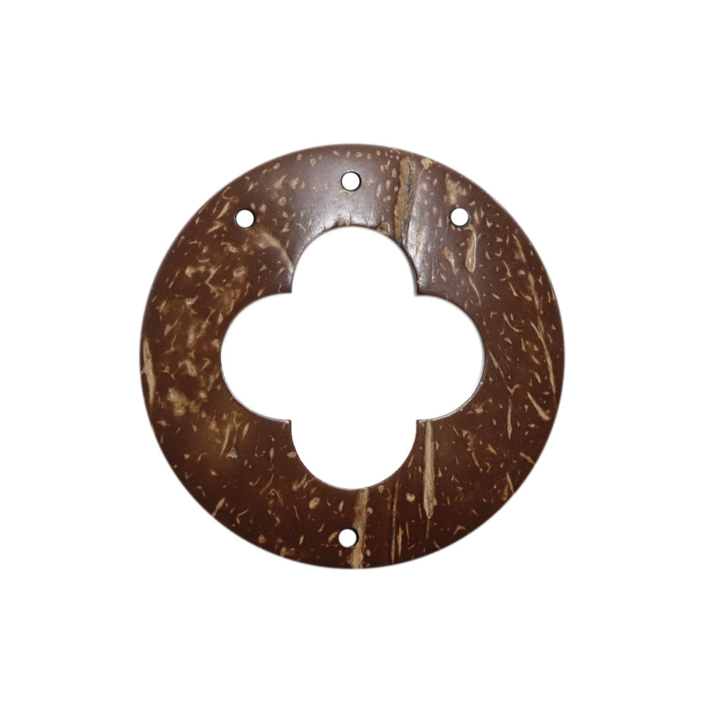 Фурнитура из кокоса (уп. 50 шт)  диам.       арт. АК 1017 круг с вырезанным цветком