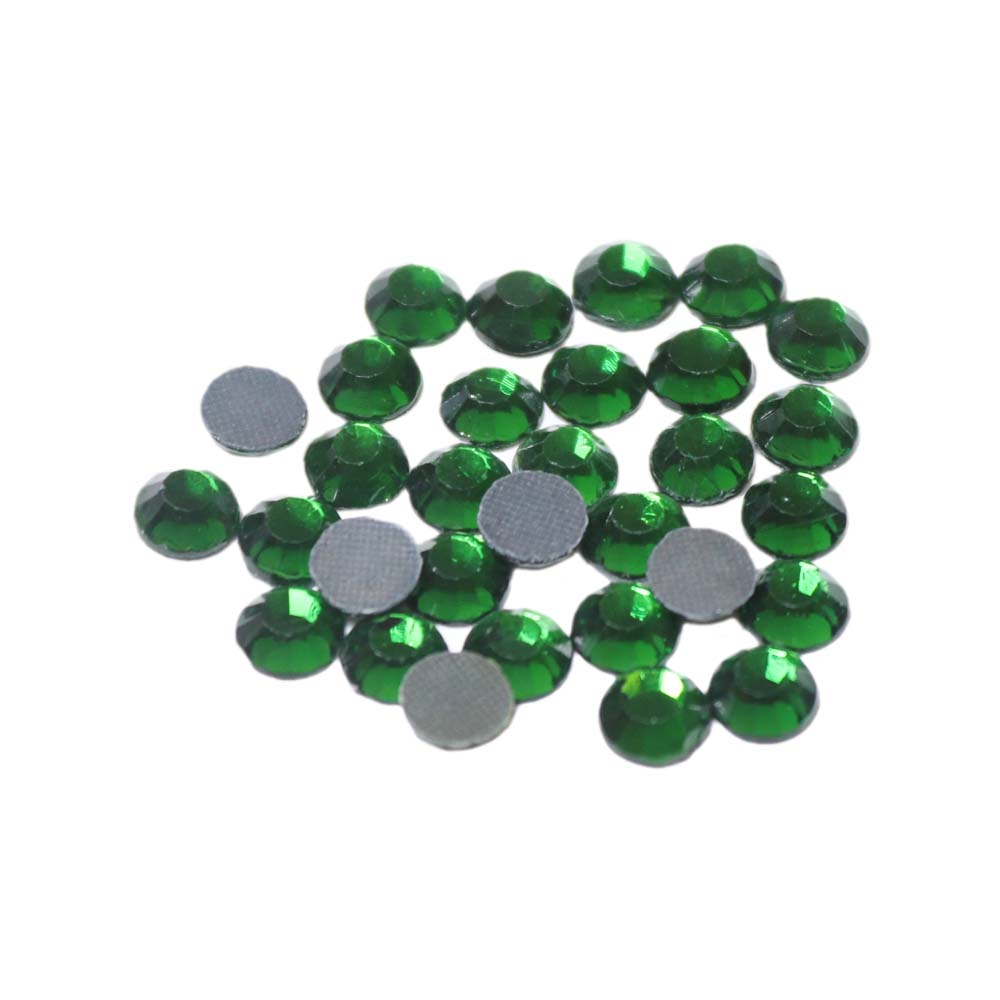 Стразы клеевые стекло* (grade A) SS 30 (уп. 72 шт.) д. 6 мм №9012 Emerald - изумруд/т. зеленый