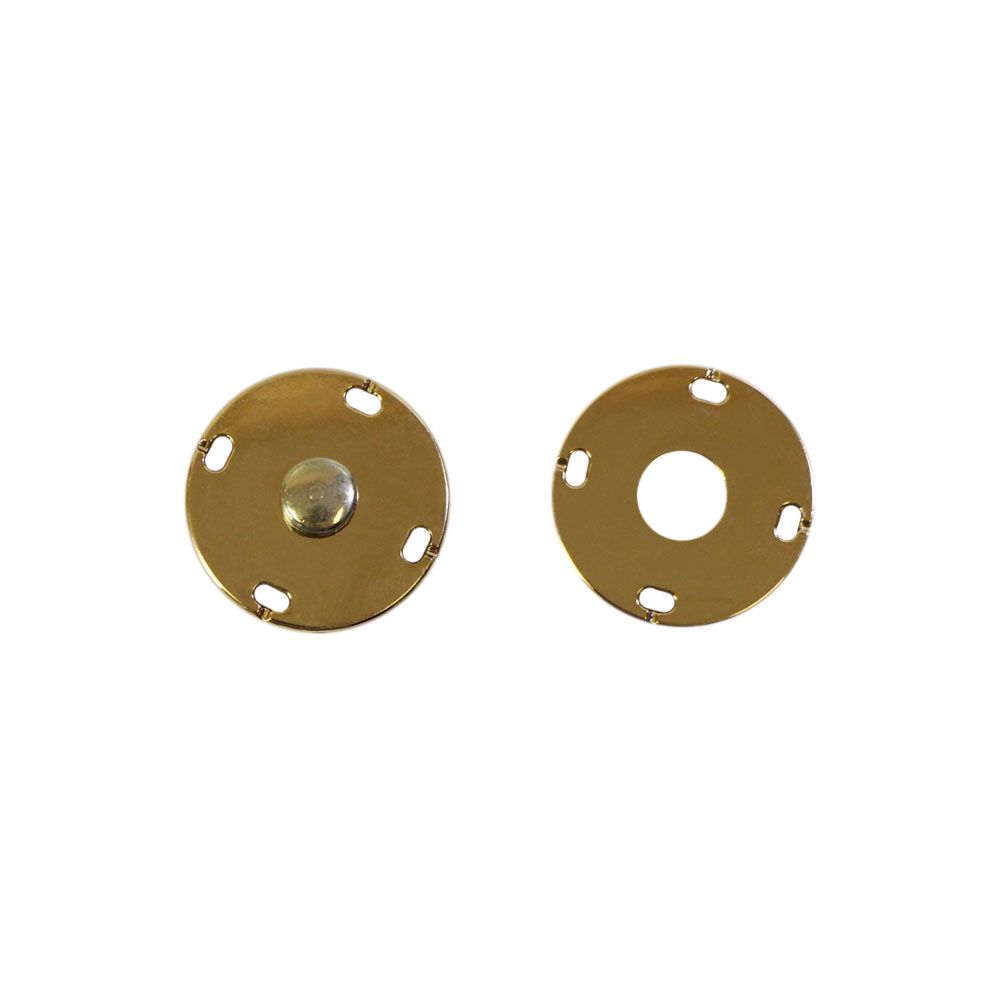 Кнопка потайная декоративная гладкая (уп. 50 шт) диам. 25 мм золото