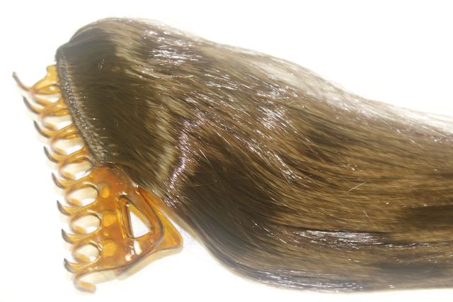 Волосы на крабе № 3 (уп. - 4 шт.) краб - 9 см, волосы - 35 см, коричневый/черный