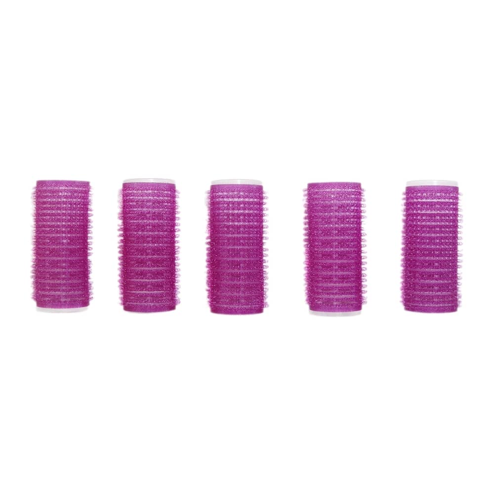Бигуди-липучки диам. 2,5 см дл. 6 см  (уп. - 1 брикет) (брикет 5 шт.) фиолетовый