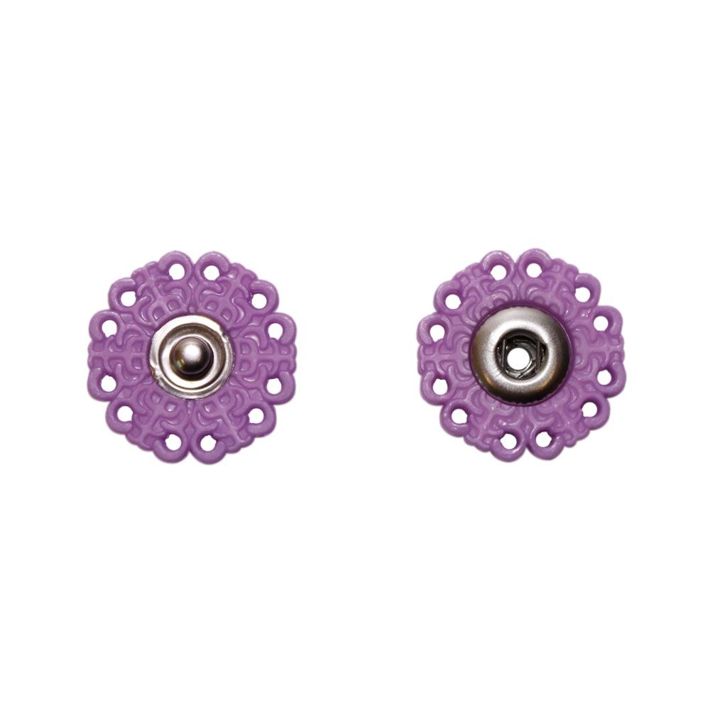 Кнопка потайная пластик/никель (уп.20 шт) диам. 25 мм (166) сиреневый