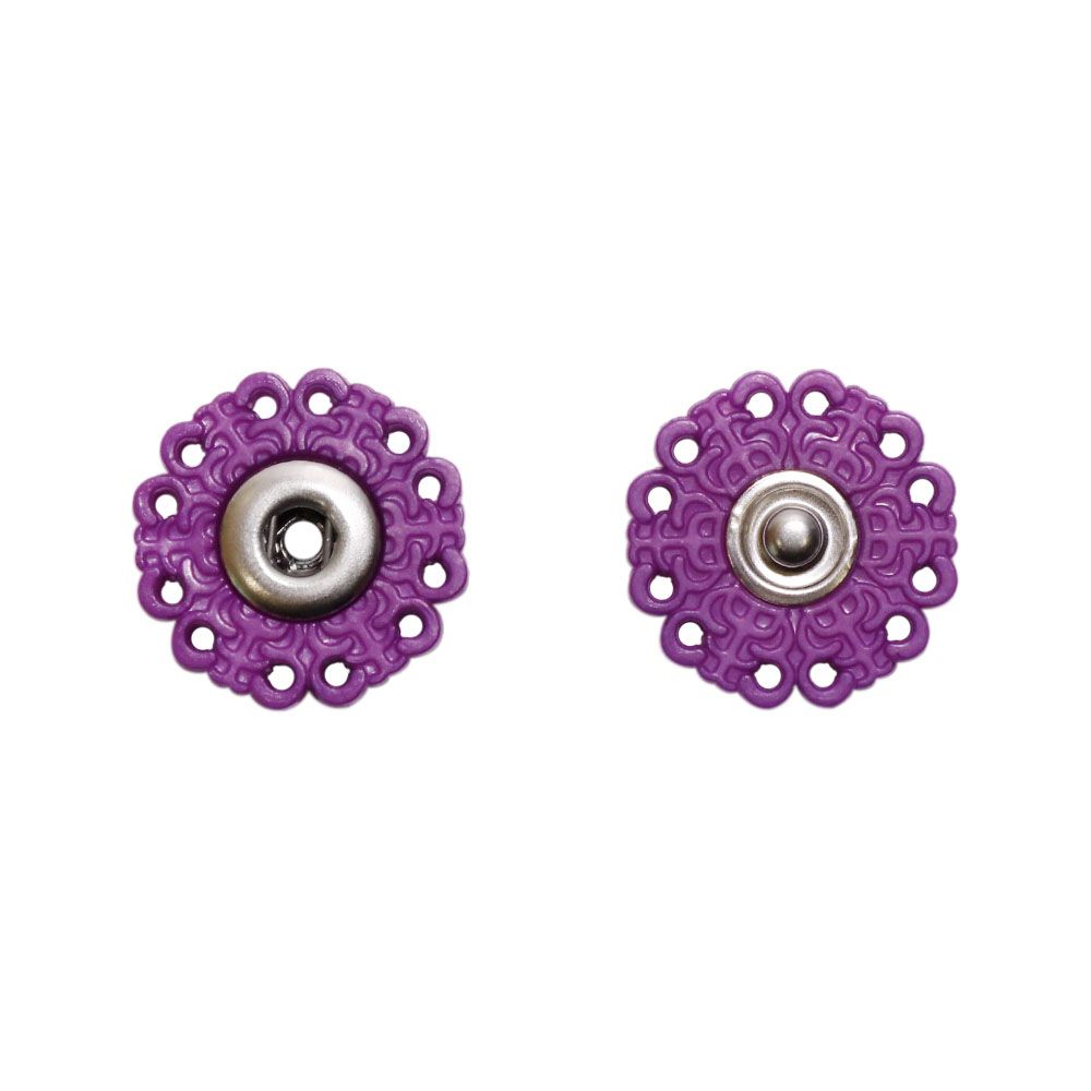 Кнопка потайная пластик/никель (уп.20 шт) диам. 25 мм (193) фиолетовый