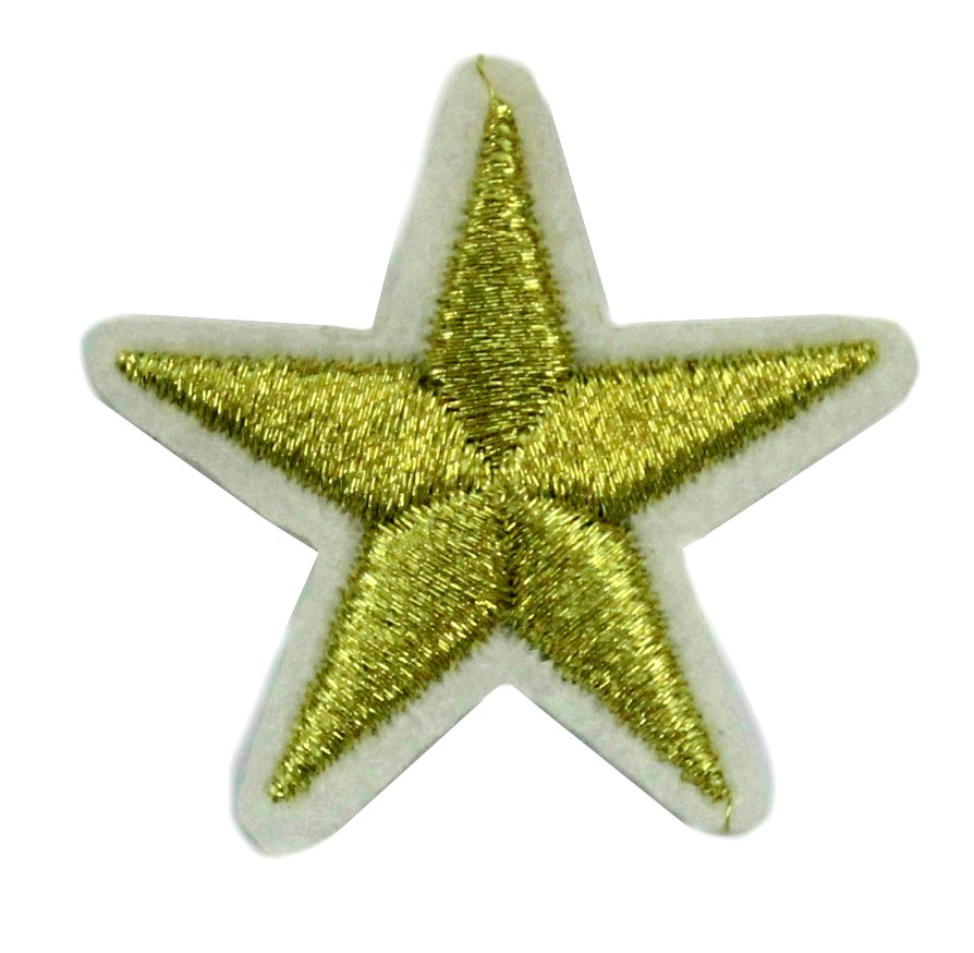 Термоаппликация (уп. 10 шт.) "Звездочка" 3,7 см золото светлое