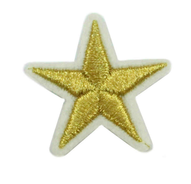 Термоаппликация (уп. 10 шт.) "Звездочка" 4,0 см золото