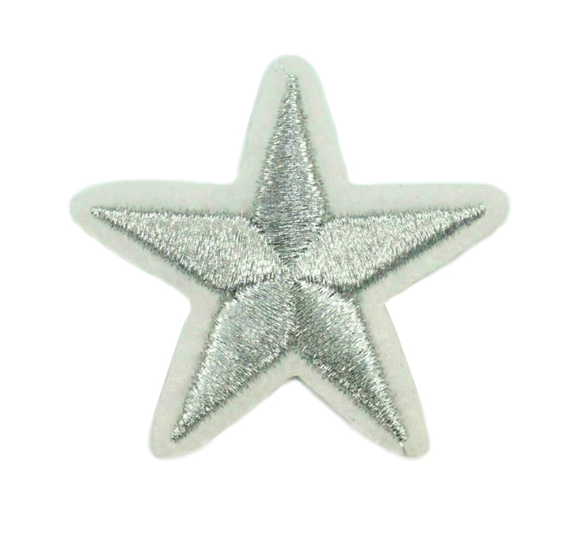 Термоаппликация (уп. 10 шт.) "Звездочка" 5,0 см серебро